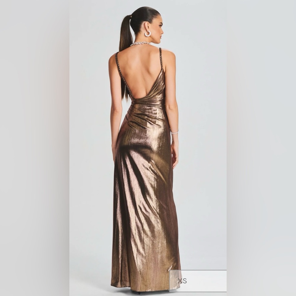 Retrofete Metallic Bronze Dress - Picture 6 of 9